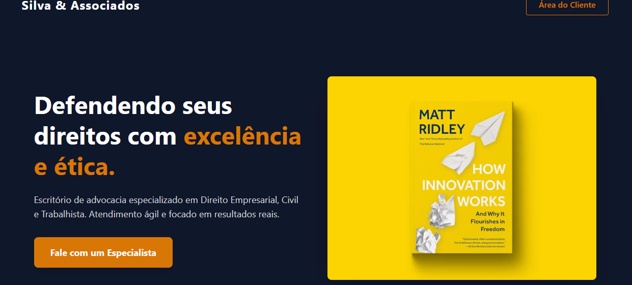 Capa do projeto Landing Page Para Advogados