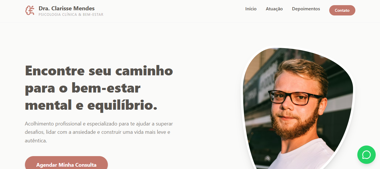 Capa do projeto Landing Page Para Psicólogos